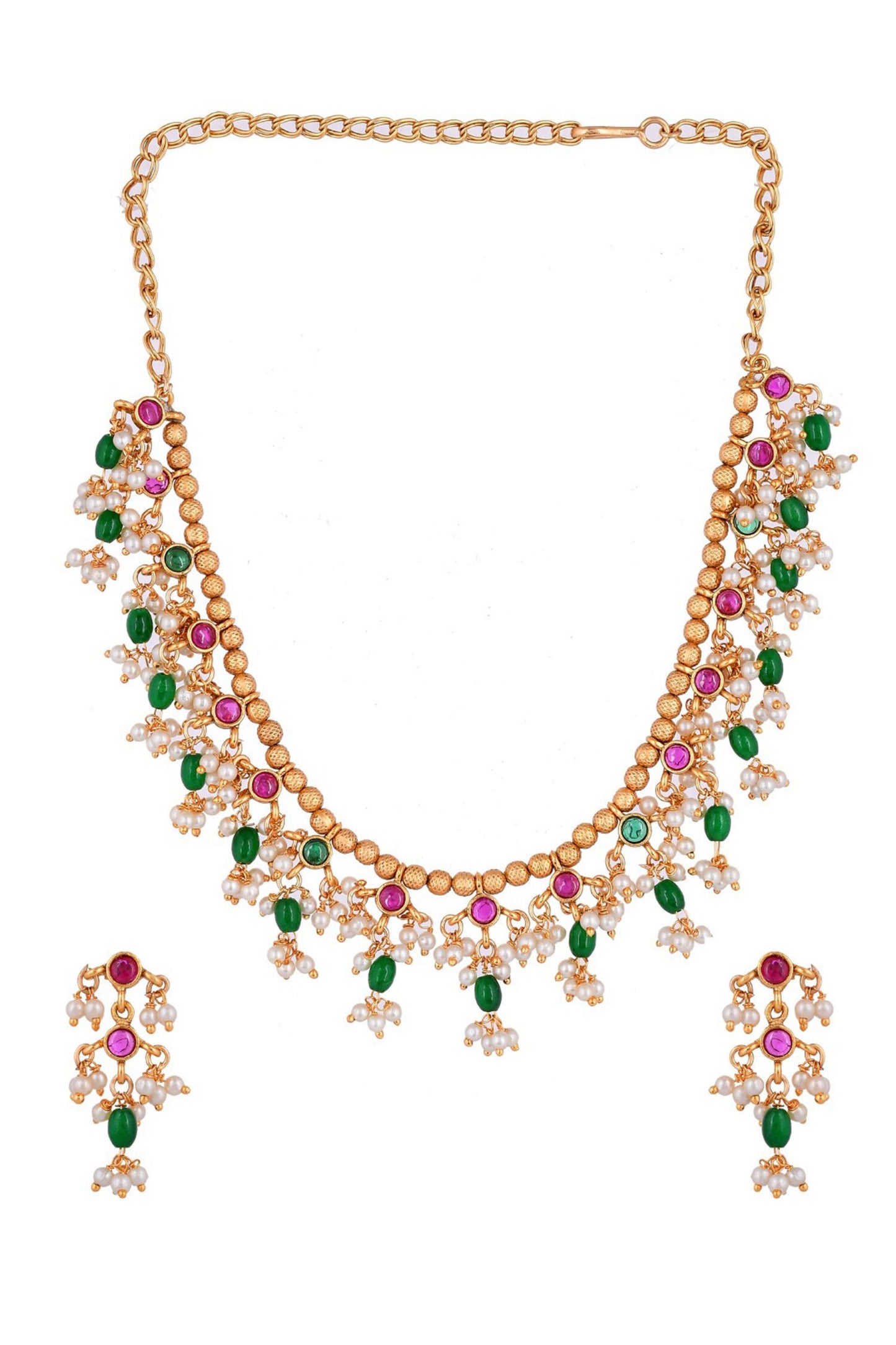 Kundan Embellished Necklace Set 