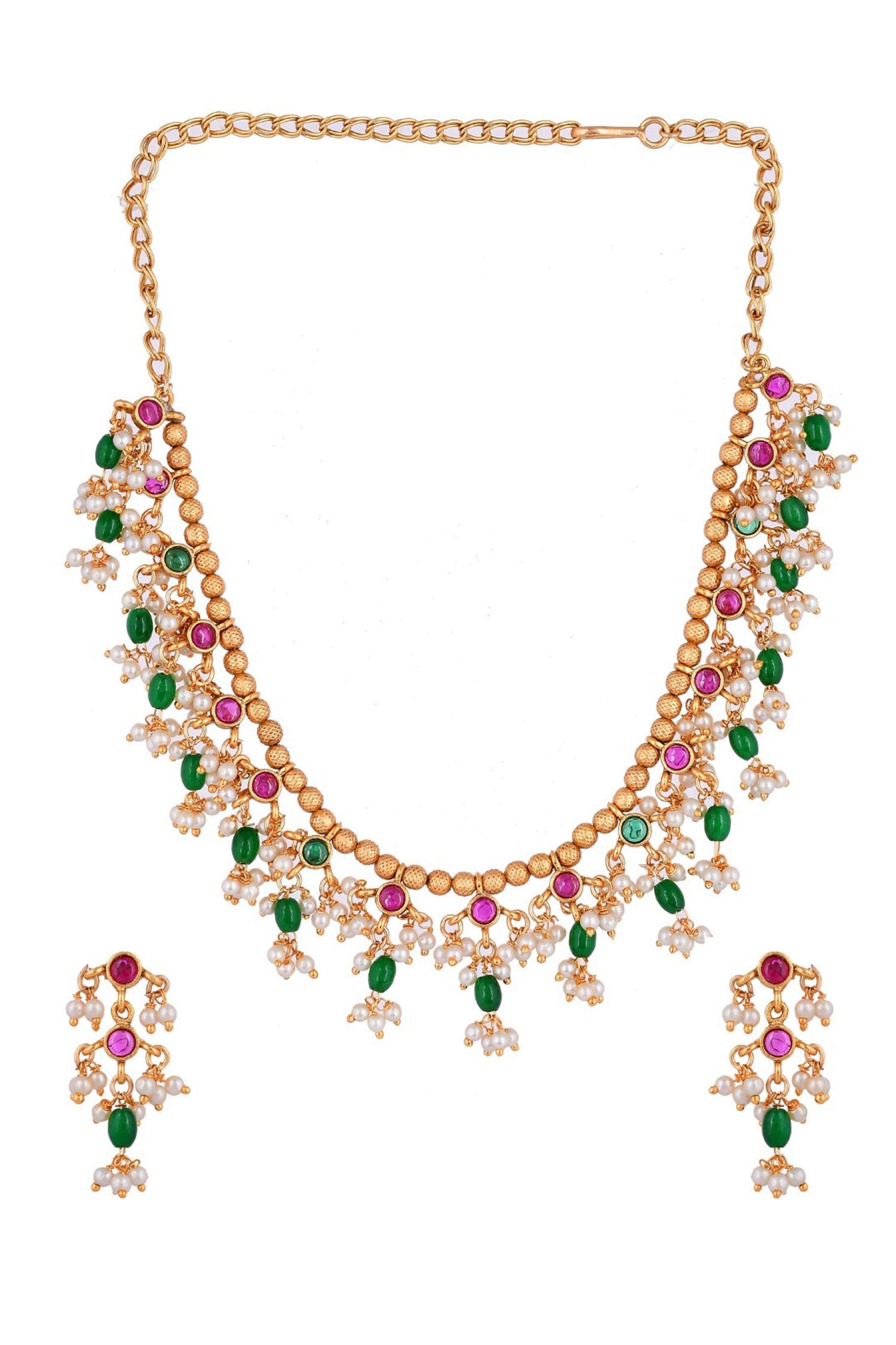 Kundan Embellished Necklace Set 
