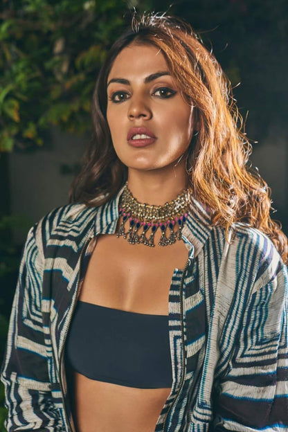 Bead Drop Tassel Choker 