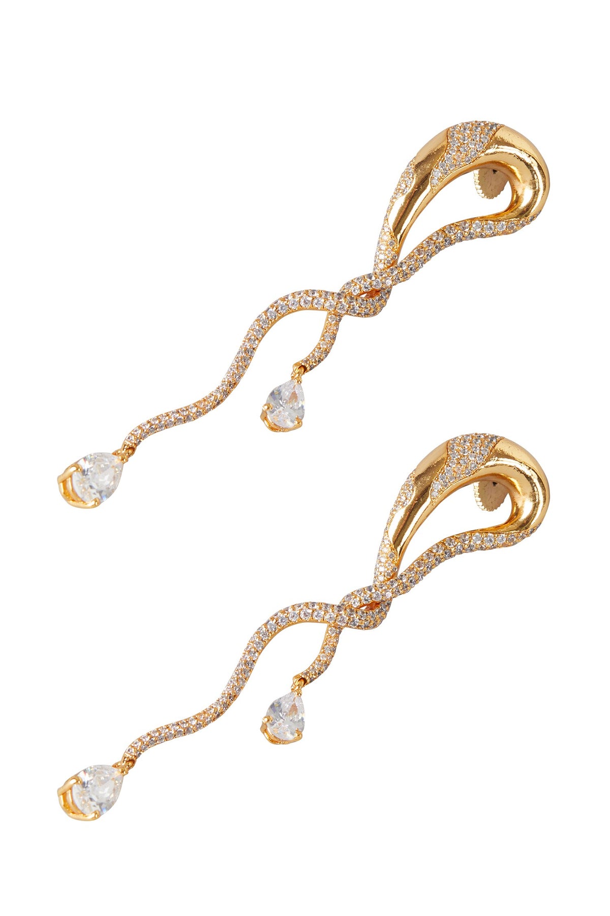 Crystal Embellished Twisted Earrings 