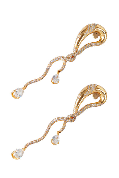 Crystal Embellished Twisted Earrings 