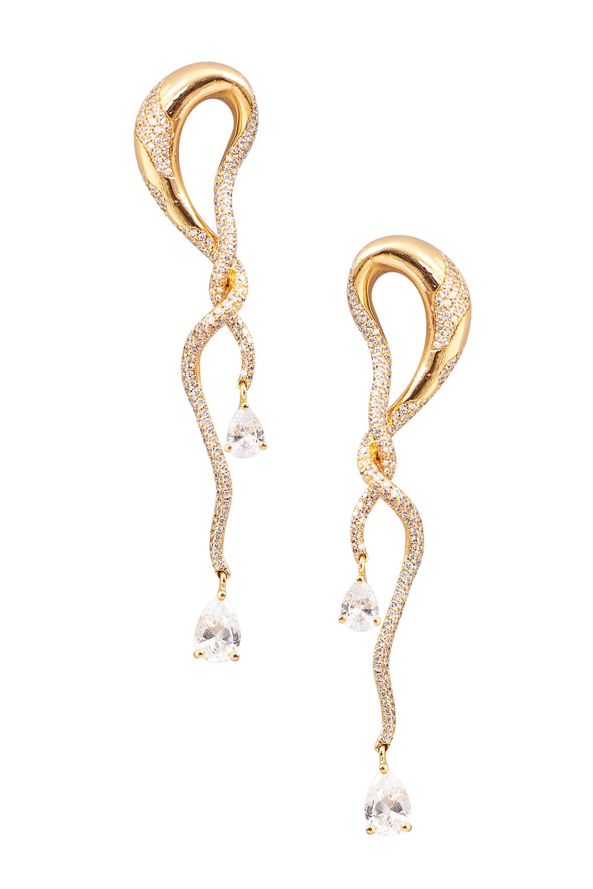 Crystal Embellished Twisted Earrings 