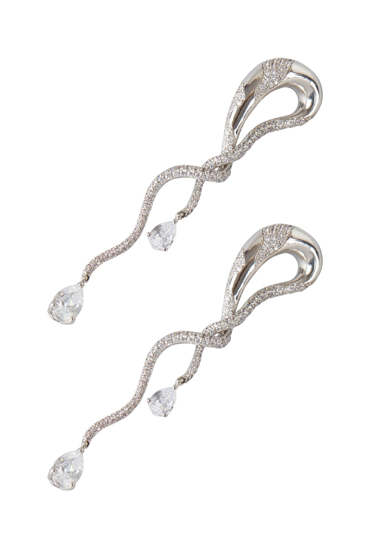 Twisted Crystal Embellished Earrings 