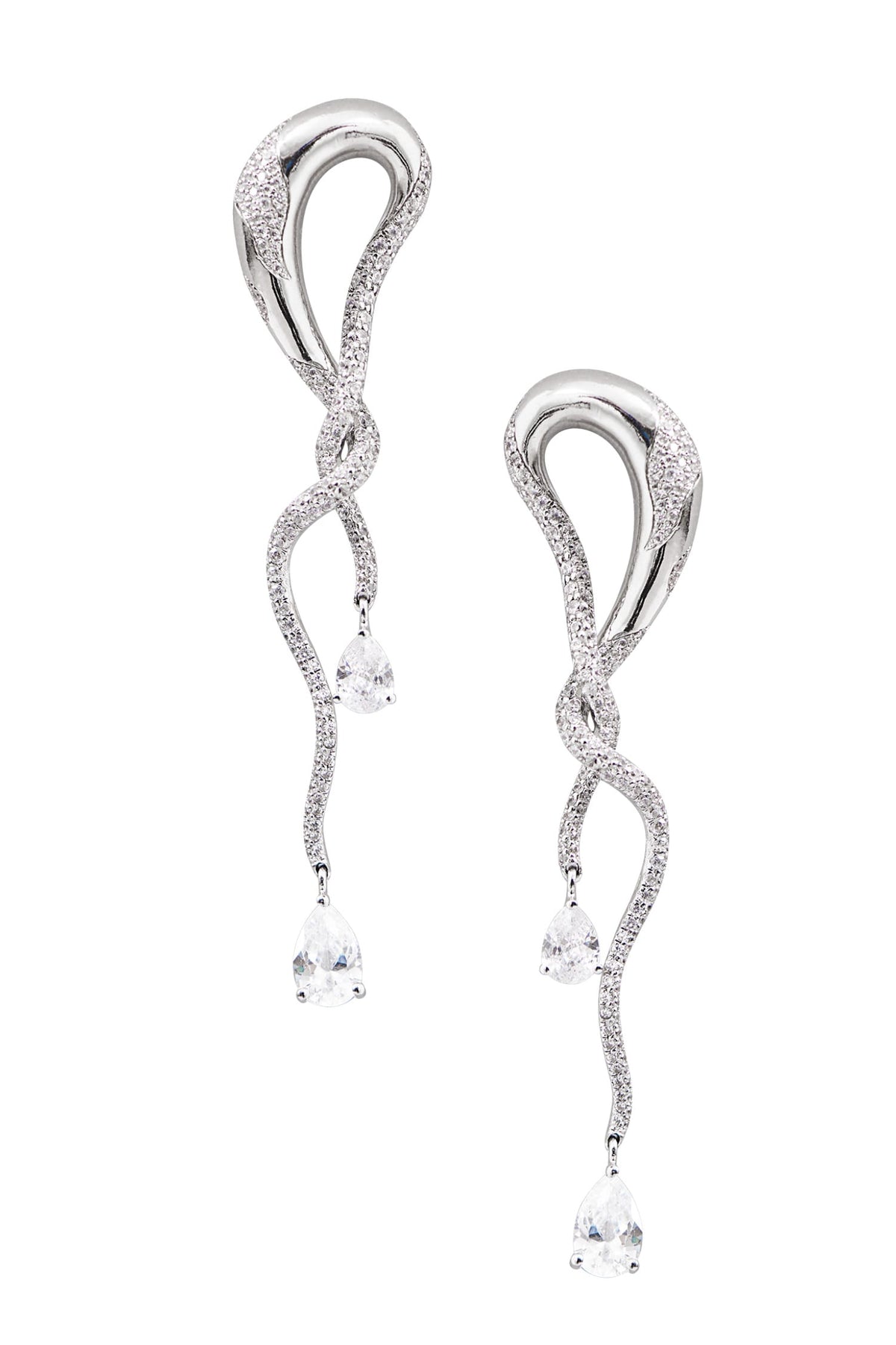 Twisted Crystal Embellished Earrings 