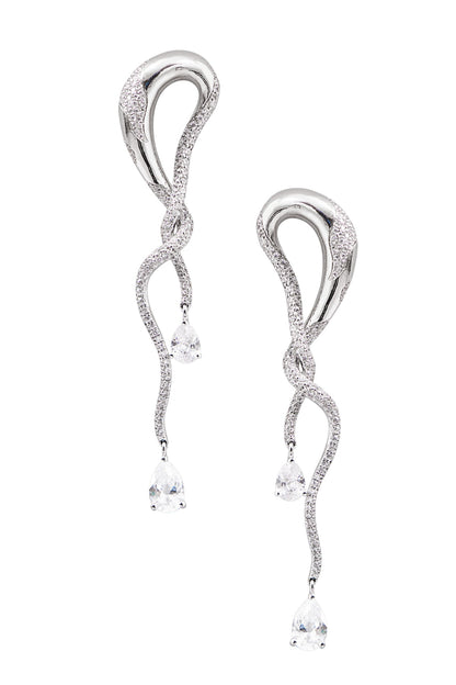 Twisted Crystal Embellished Earrings 