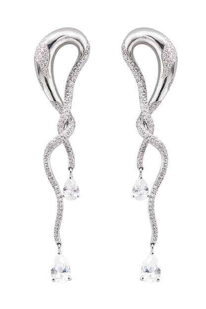 Twisted Crystal Embellished Earrings 