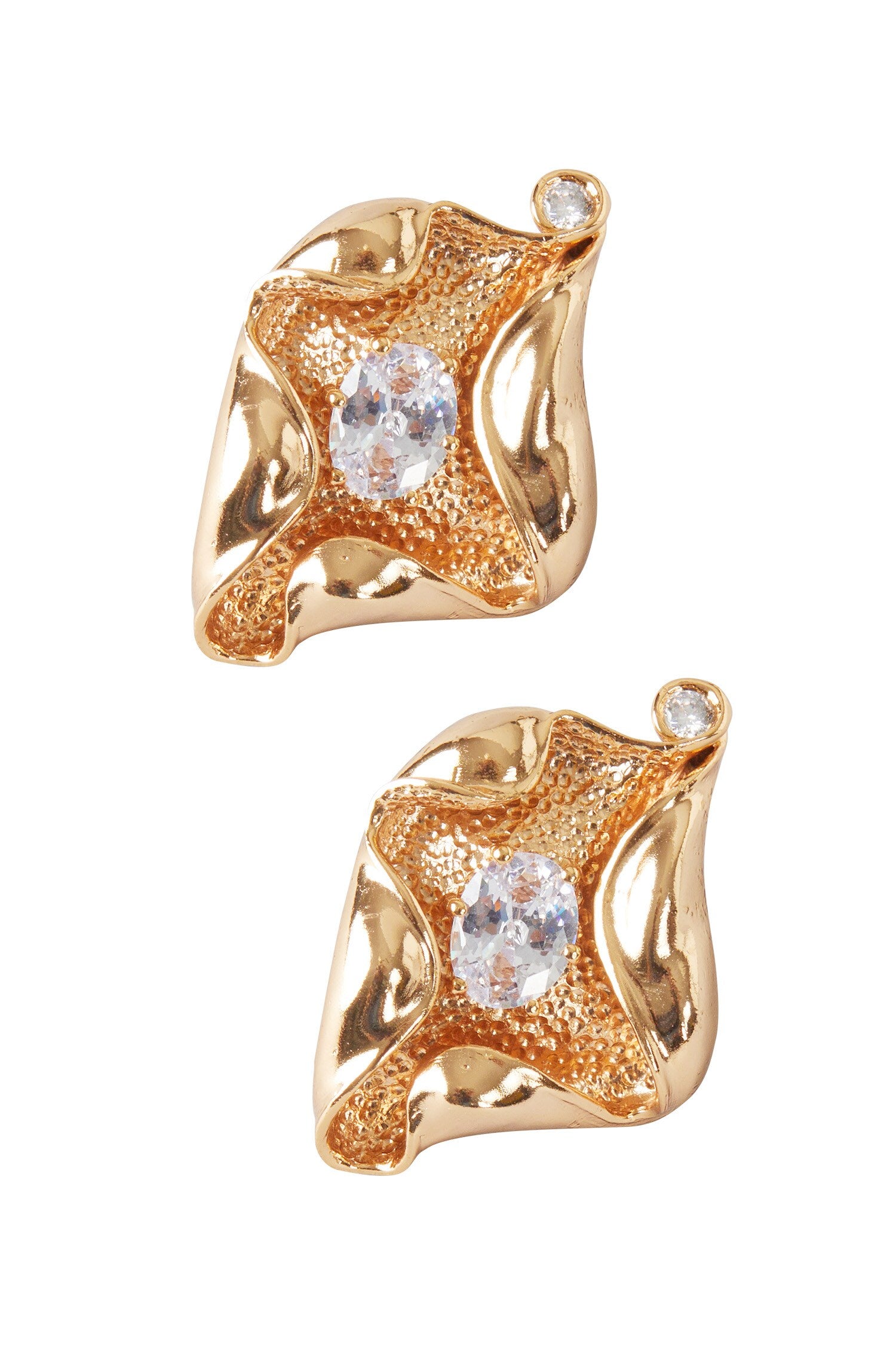 Shell Pattern Embellished Studs 