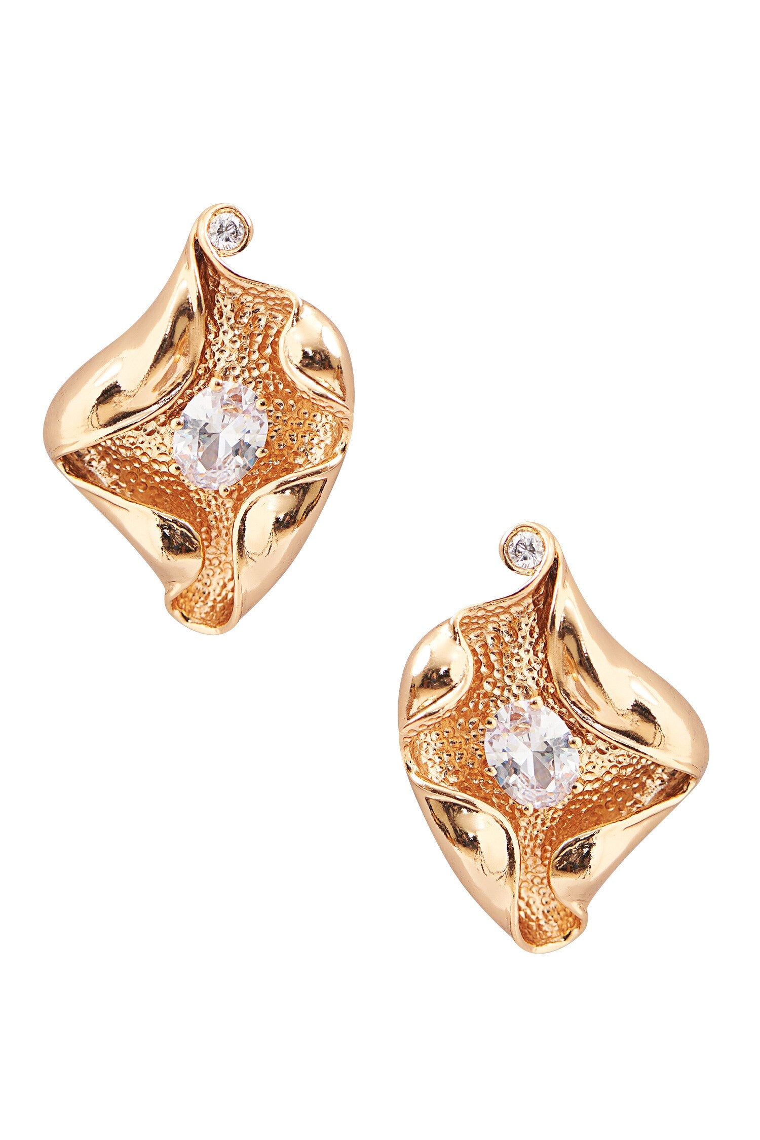 Shell Pattern Embellished Studs 