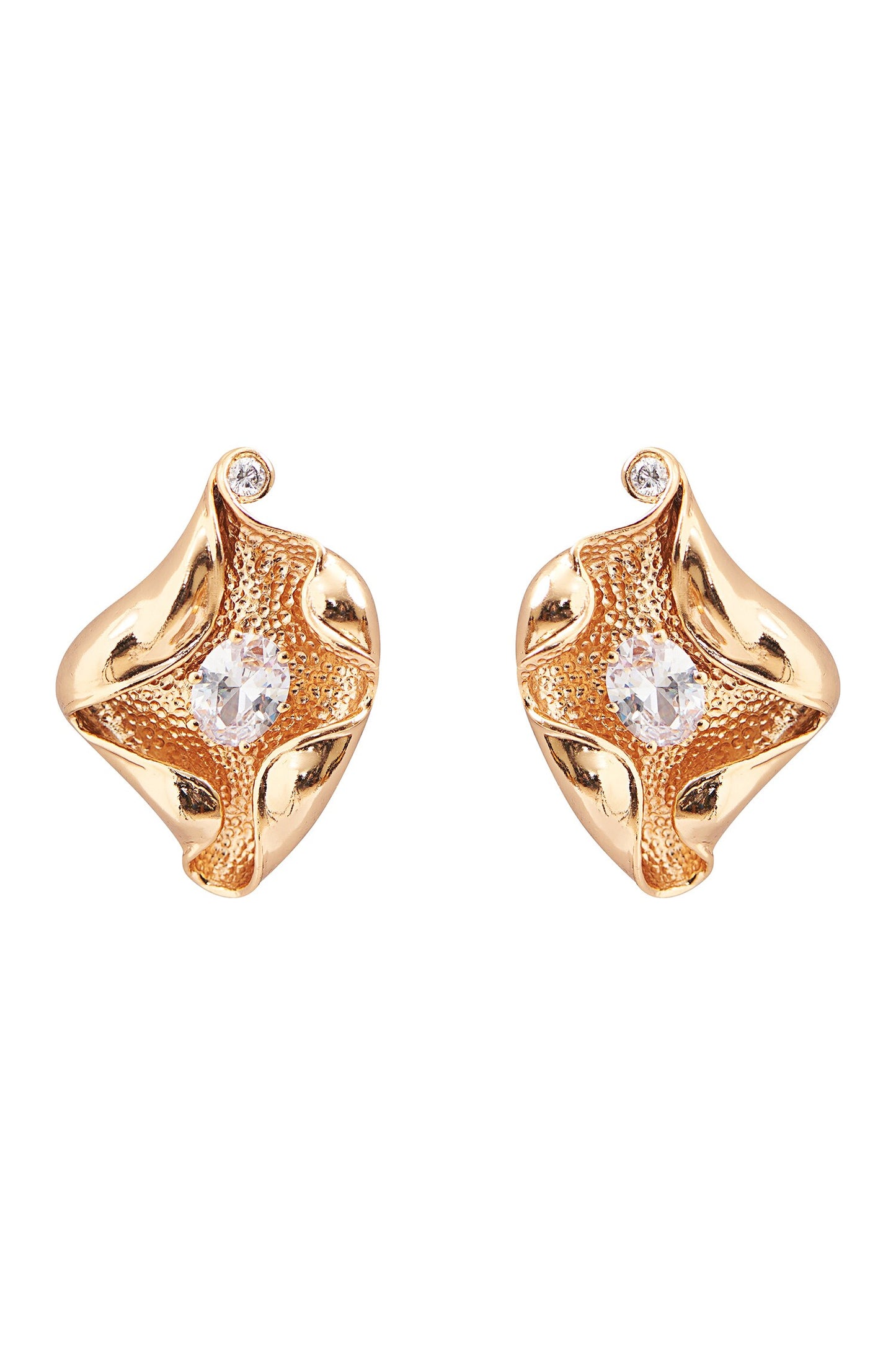 Shell Pattern Embellished Studs 