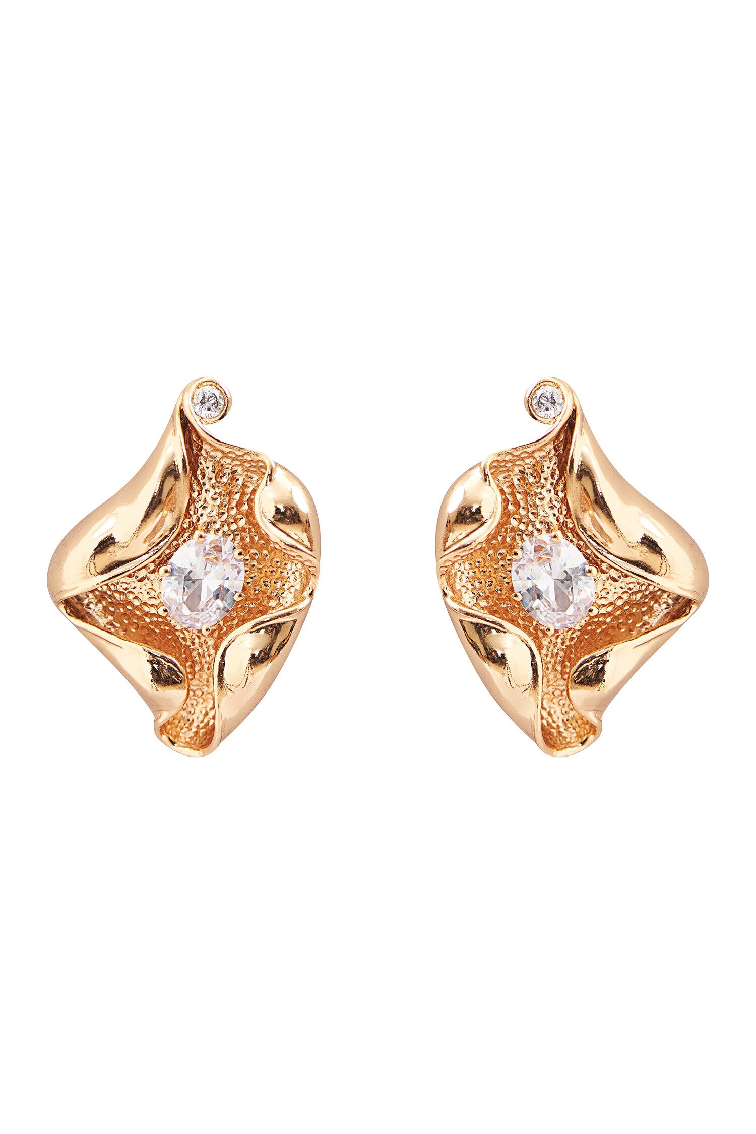 Shell Pattern Embellished Studs 