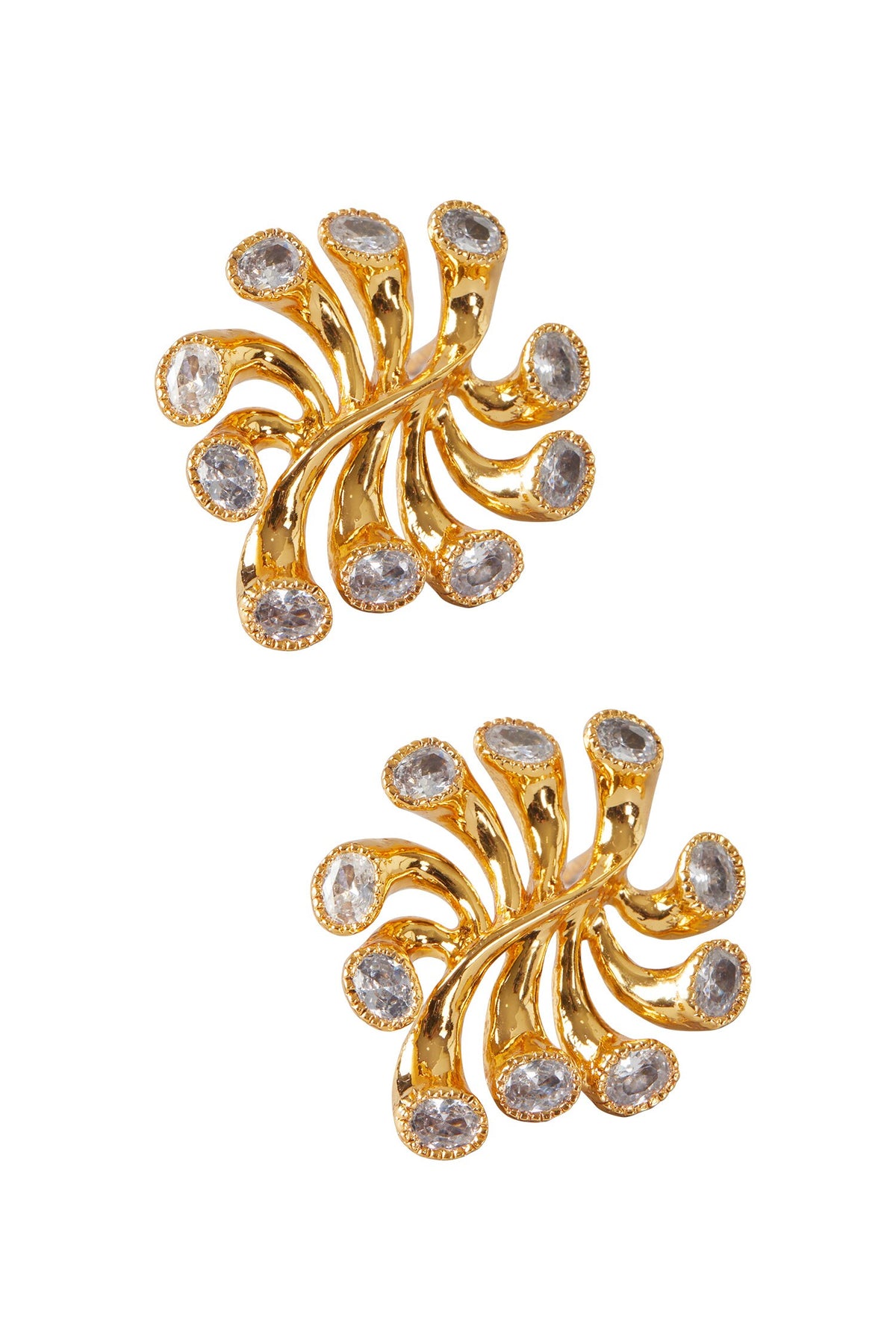 Abstract Spiral Embellished Earrings 