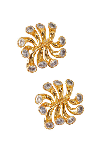 Abstract Spiral Embellished Earrings 