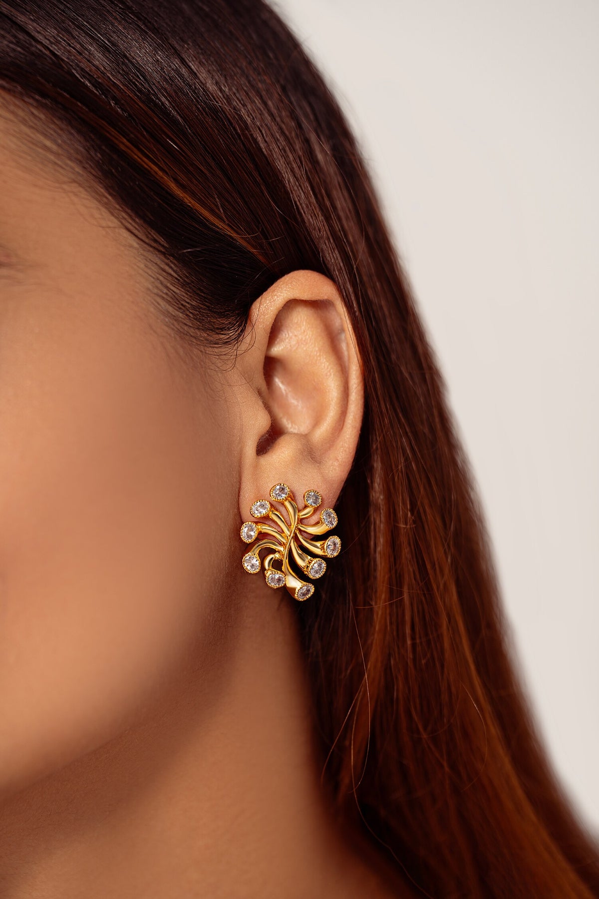 Abstract Spiral Embellished Earrings 