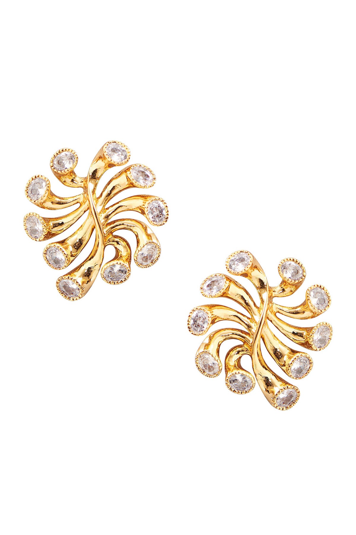 Abstract Spiral Embellished Earrings 