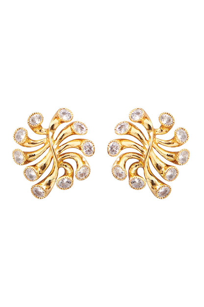 Abstract Spiral Embellished Earrings 