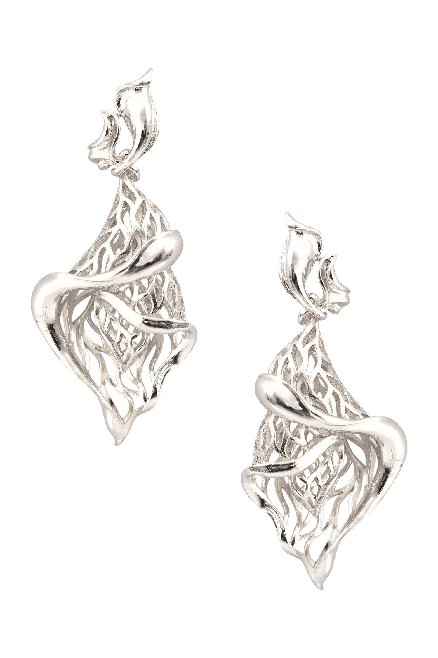 Web Spiral Pattern Earrings 
