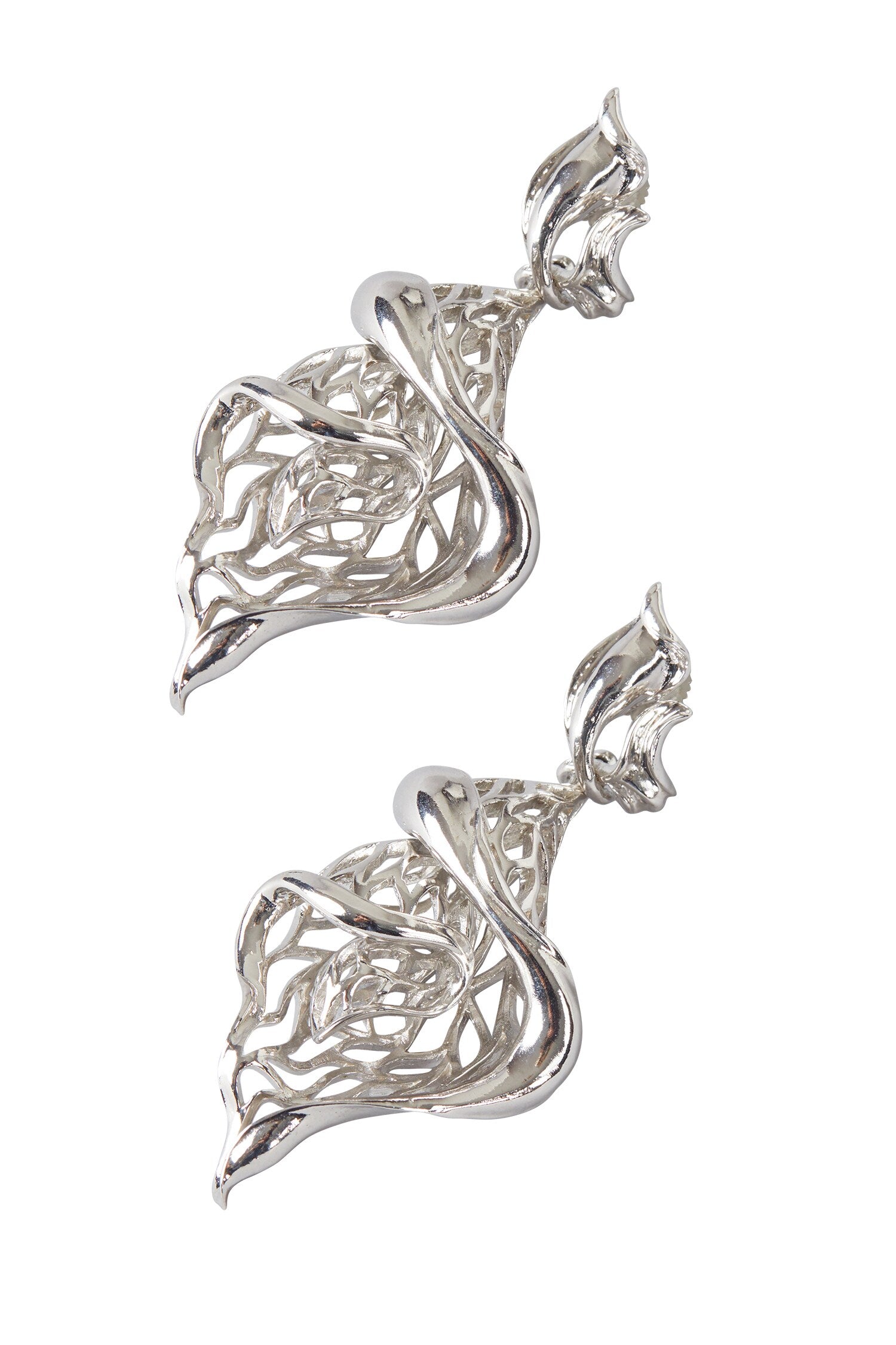 Web Spiral Pattern Earrings 