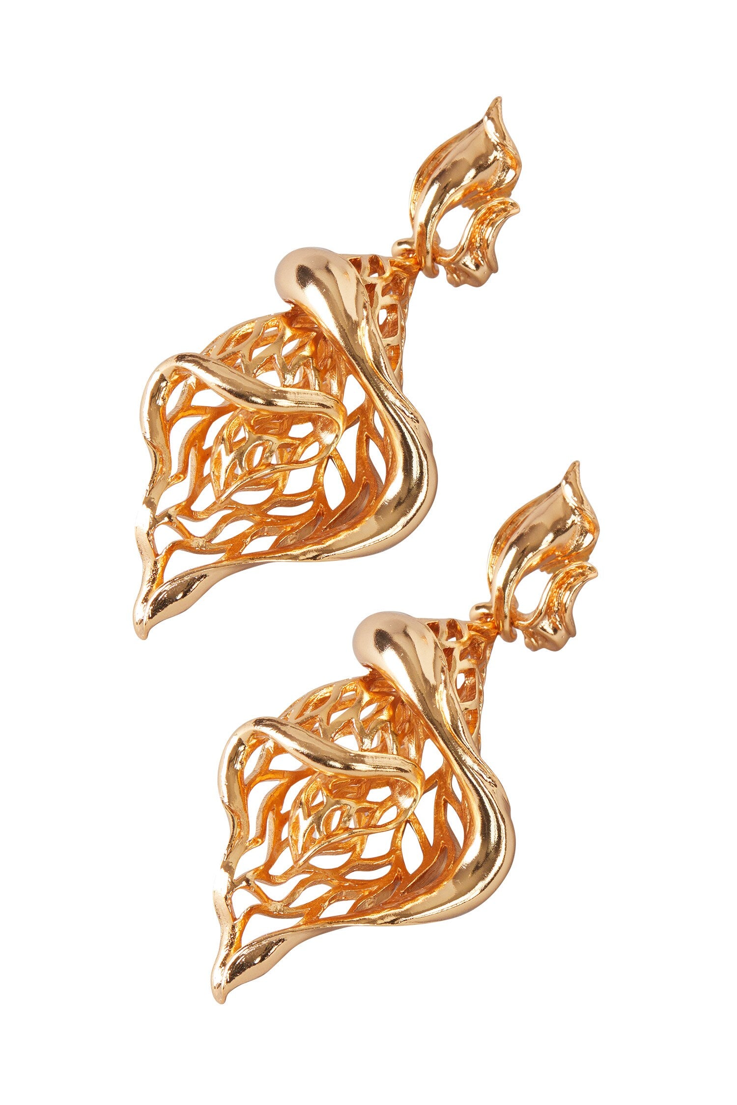 Web Spiral Pattern Dangler Earrings 