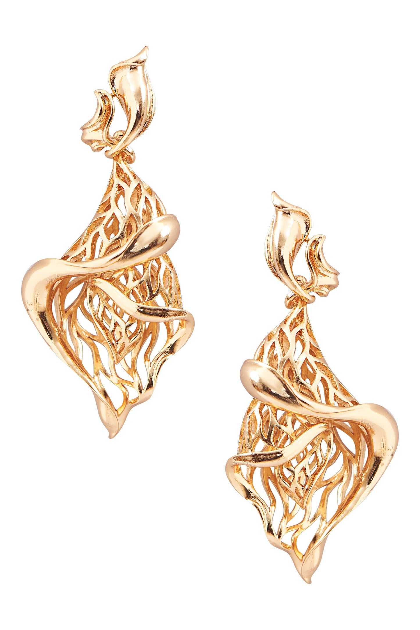 Web Spiral Pattern Dangler Earrings 