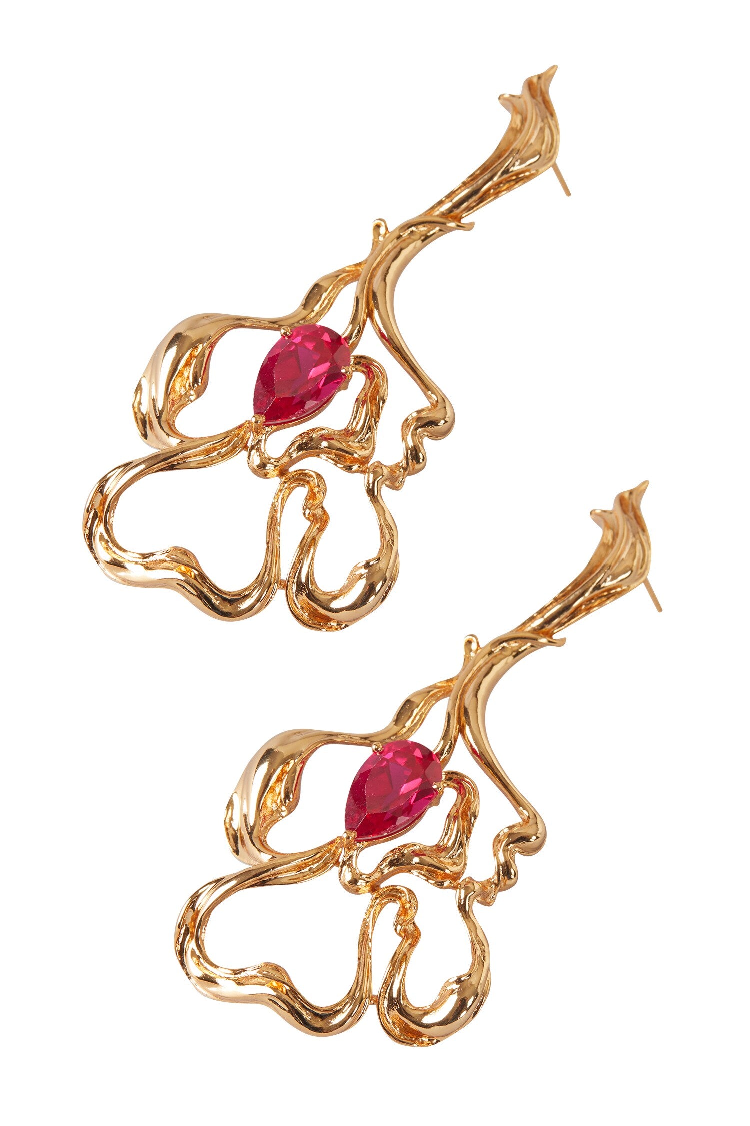 Ruby Embellished Earrings 
