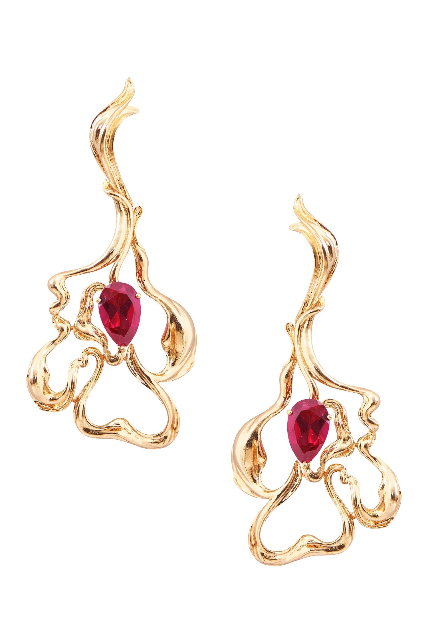 Ruby Embellished Earrings 