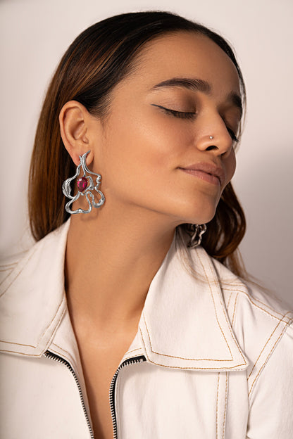 Abstract Flower Pattern Earrings 