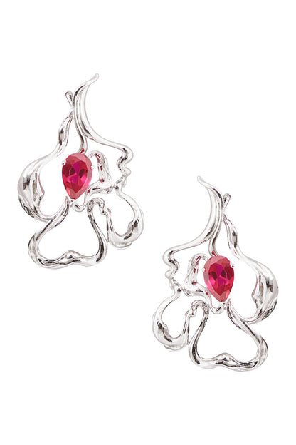 Abstract Flower Pattern Earrings 