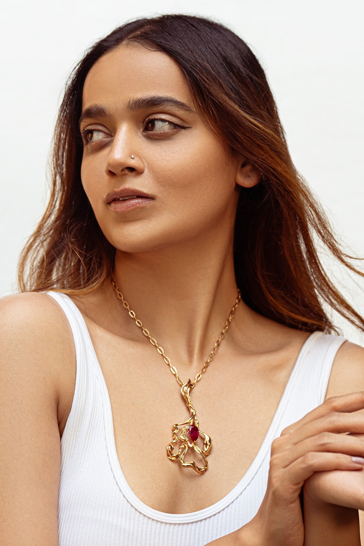 Abstract Floral Pattern Pendant 