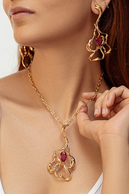 Abstract Floral Pattern Pendant 