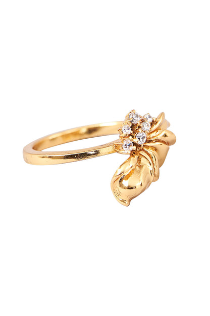 Half Floral Embellished Ring 