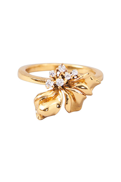 Half Floral Embellished Ring 