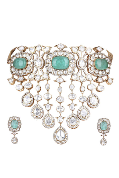 Stone Embellished Choker Necklace Set 