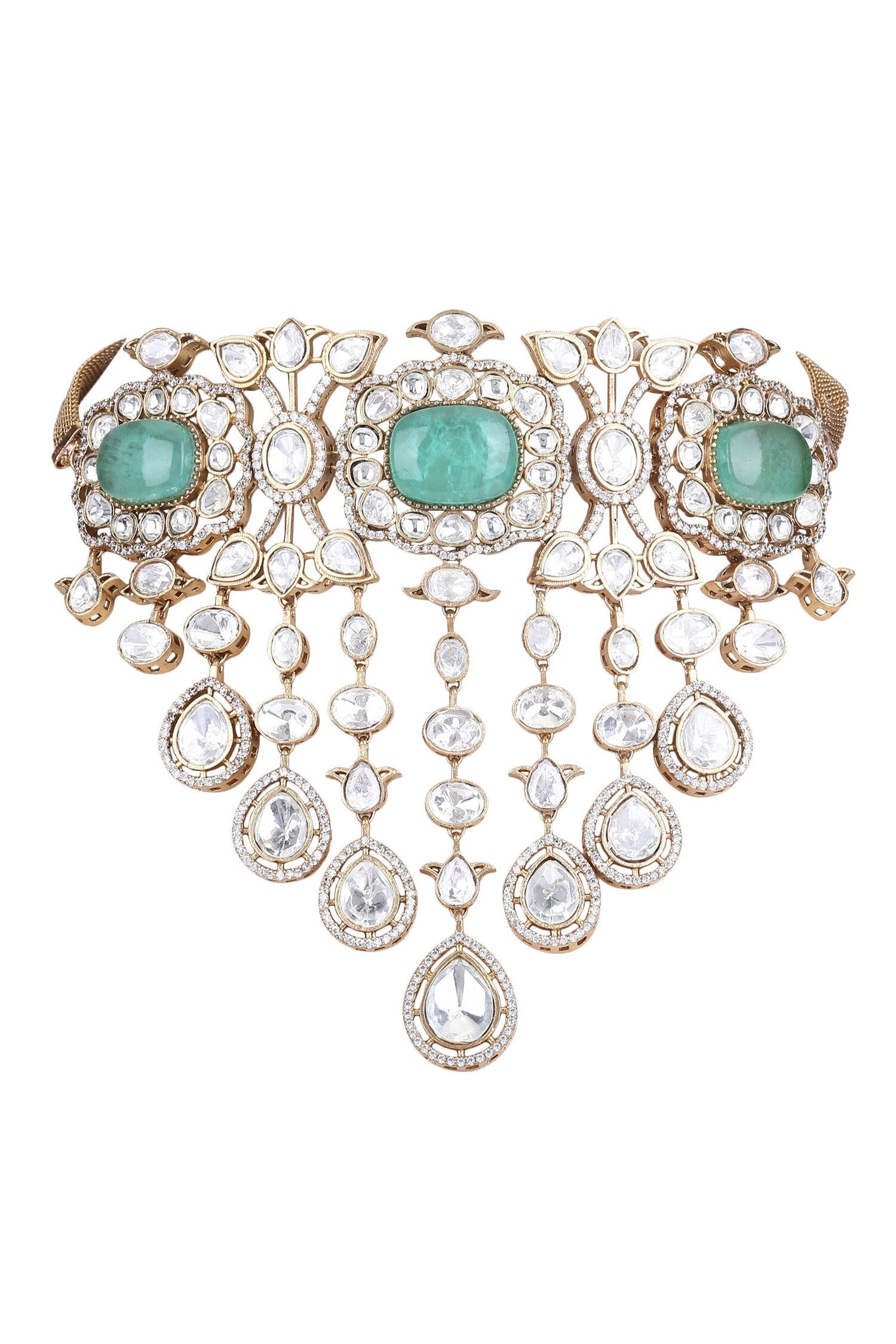 Stone Embellished Choker Necklace Set 