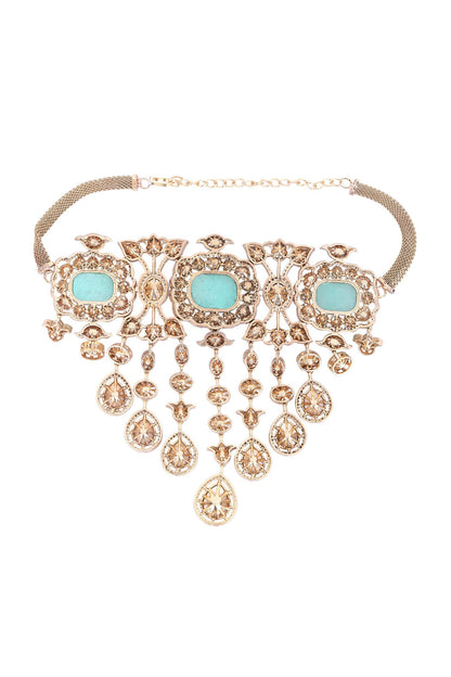 Stone Embellished Choker Necklace Set 