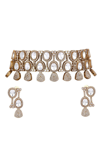 Kundan & Stones Embellished Necklace Set 
