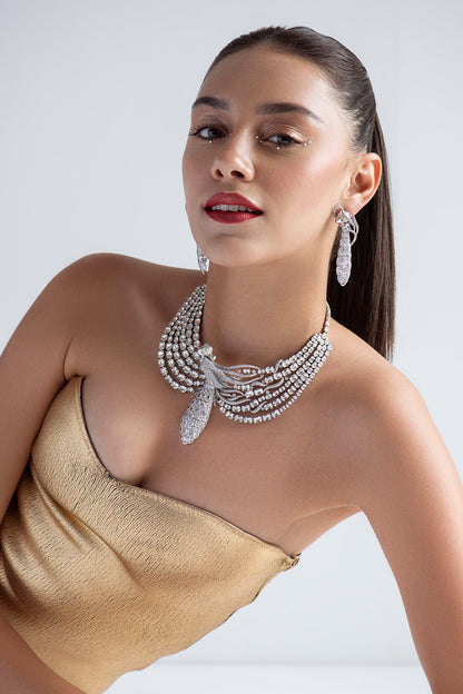 Swarovski Stone Studded Figure Necklace 