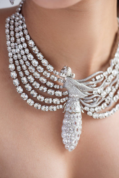 Swarovski Stone Studded Figure Necklace 