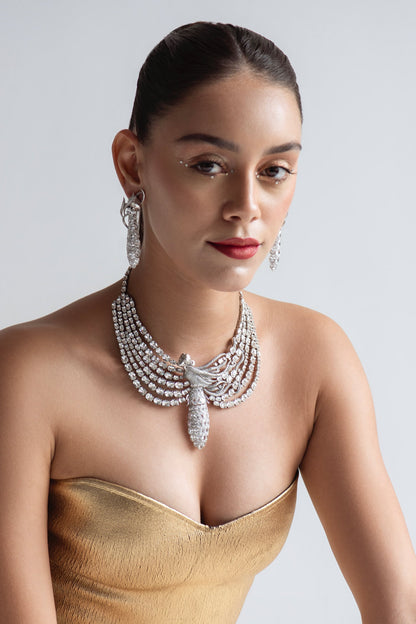 Swarovski Stone Studded Figure Necklace 