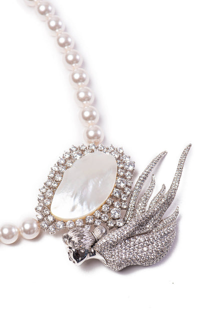 Mother Of Pearl Studded Pendant Necklace 