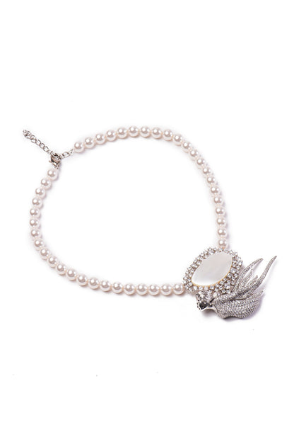 Mother Of Pearl Studded Pendant Necklace 