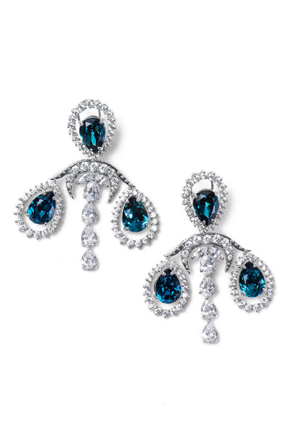 Victorian Swarovski Stones Embellished Chandelier Earrings 