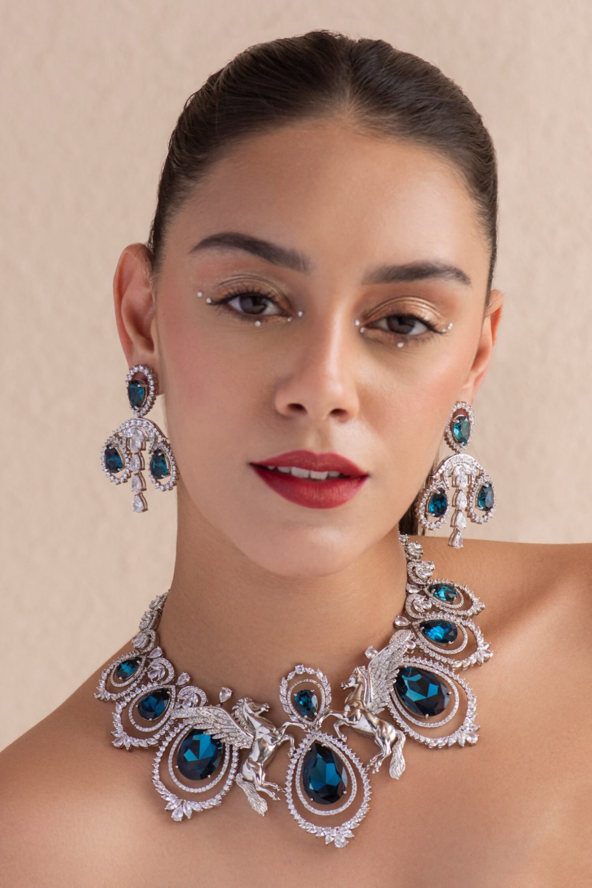 Victorian Swarovski Stones Embellished Chandelier Earrings 