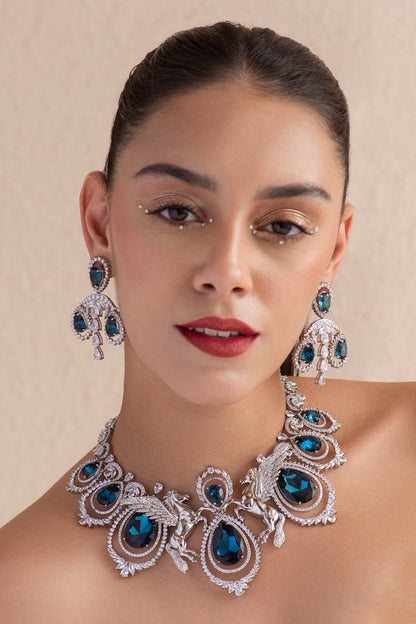 Victorian Swarovski Stones Embellished Chandelier Earrings 