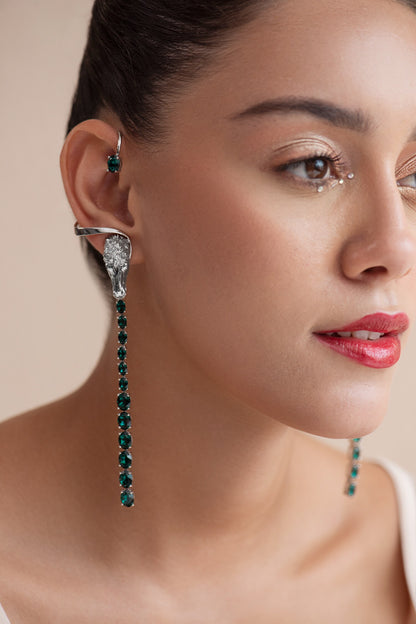 Horse Carved Work Dangler Ear Cuffs 