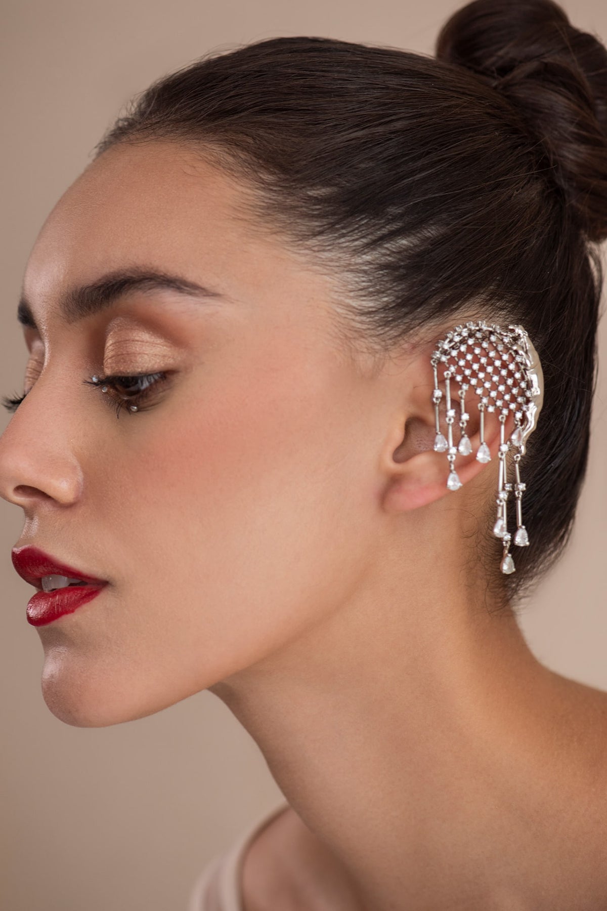Jaguar Embellished Swarovski Stone Ear Cuffs 