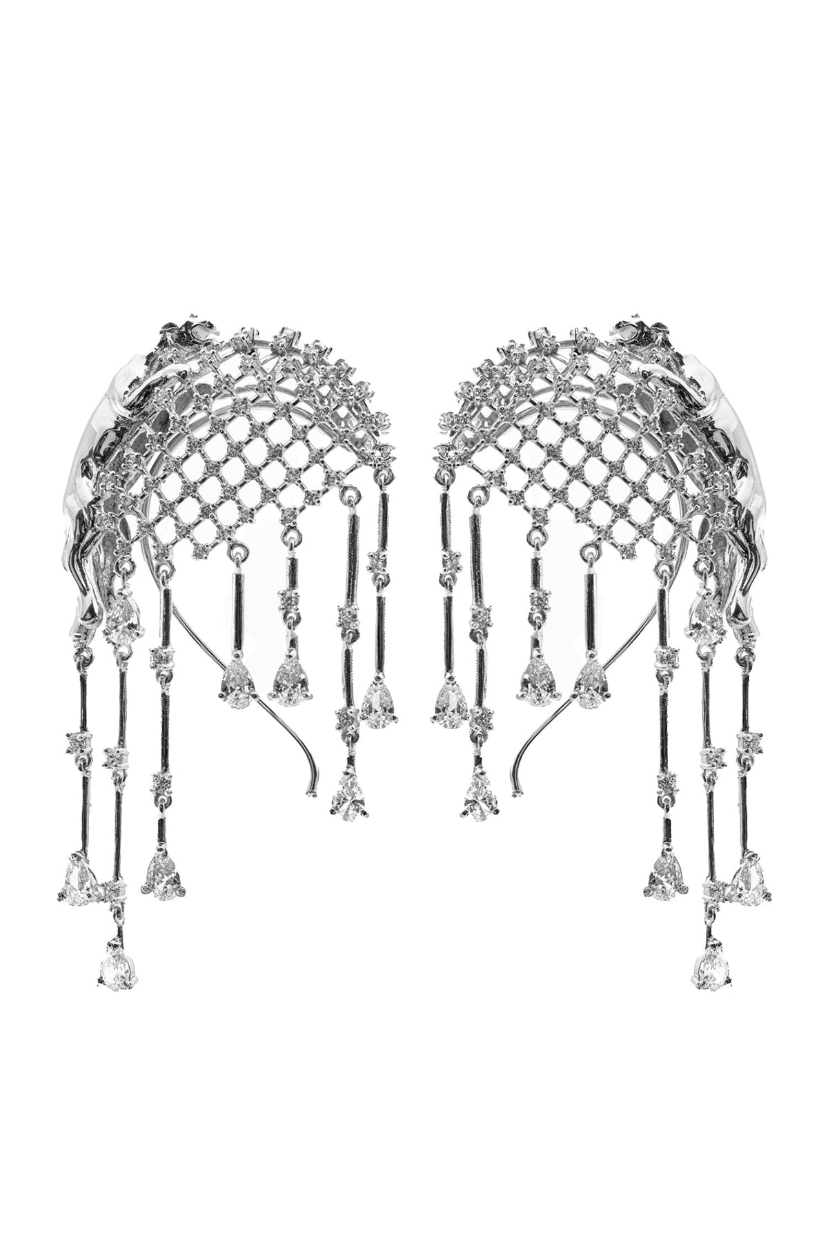 Jaguar Embellished Swarovski Stone Ear Cuffs 