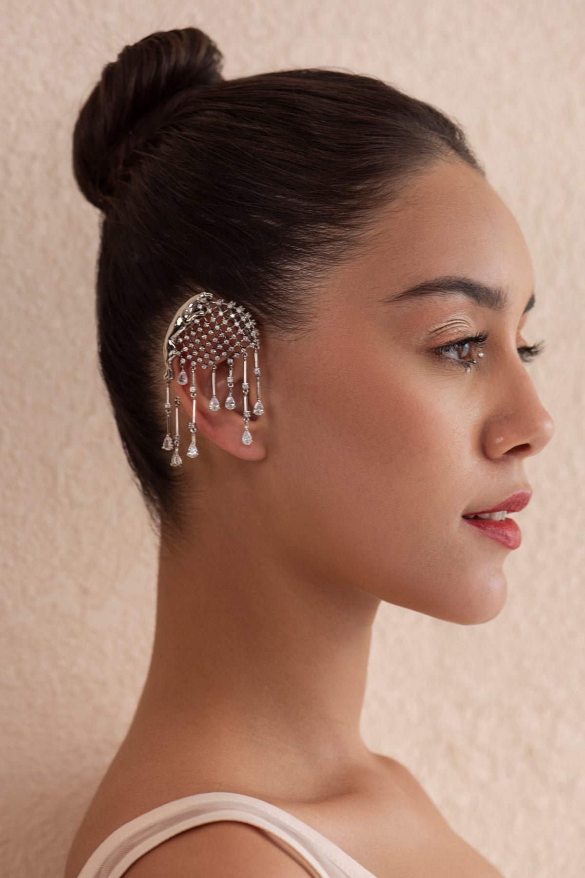 Jaguar Embellished Swarovski Stone Ear Cuffs 