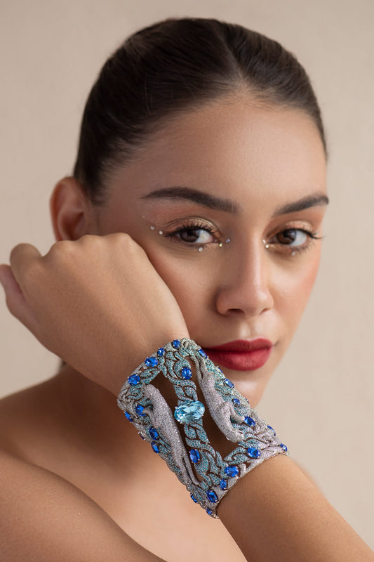 Jaguar Swarovski Stone Embellished Cuff 
