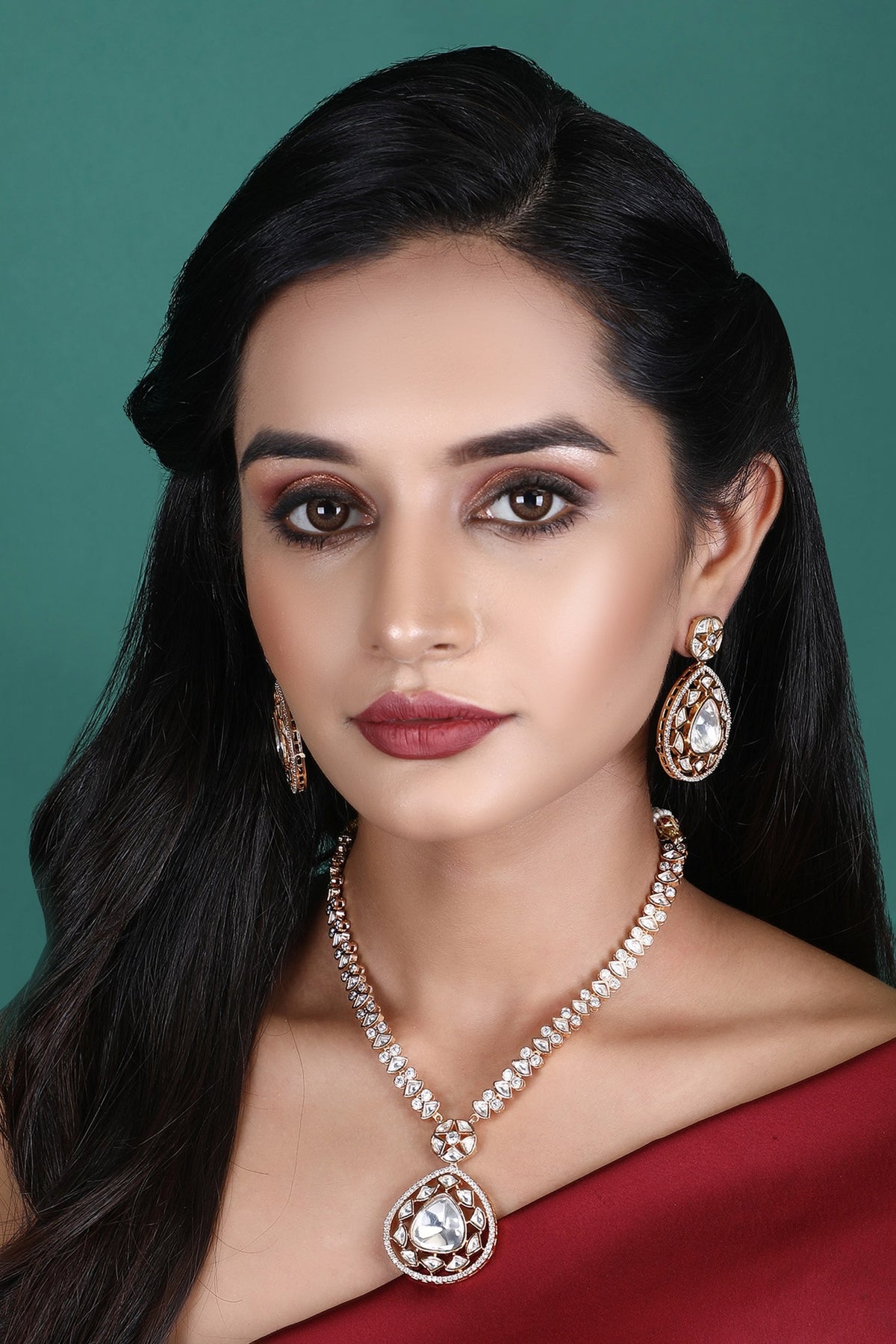 American Diamond Embellished Necklace Set 