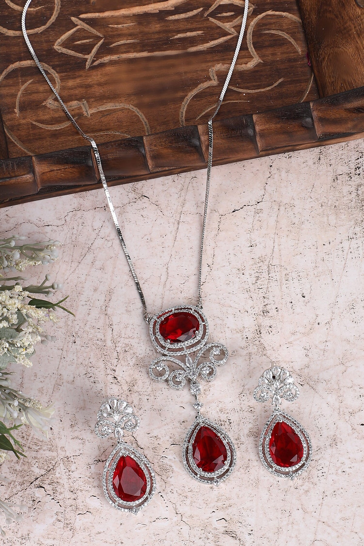 Zircon Embellished Jewellery Set 